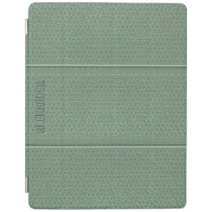Monogram Vintage Sage Green Faux Leather iPad Smart Cover