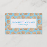 Monogram Vintage Style Seashell Pattern Business Card