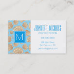 Monogram Vintage Style Seashell Pattern Business Card
