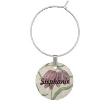Monogram Vintage Watercolor Checkered Lily