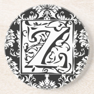 Monogram Vintage Z Wedding Anniversary Coasters