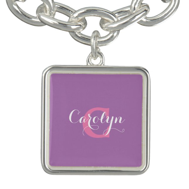 Monogram violet bracelet charm (Design)