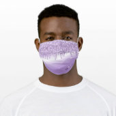 Monogram Violet Purple Dripping Glitter Metallic Adult Cloth Face Mask (Worn)