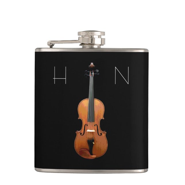 Monogram Violin Black Flask (Front)