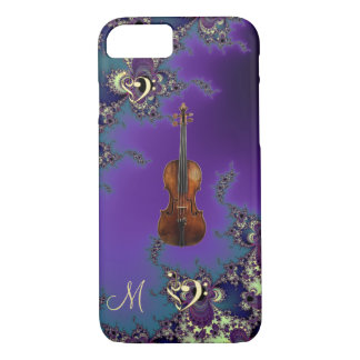 Monogram Violin Love Music Fractal iPhone 7 Case