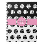 Monogram Volleyball Spiral Notebook at Zazzle