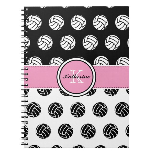Monogram Volleyball Spiral Notebook (Front)