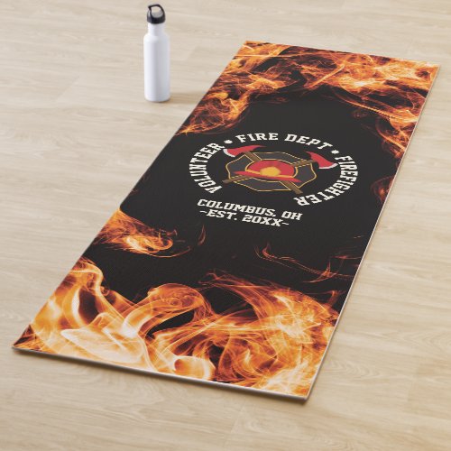 Monogram Volunteer Firefighter Fire Department Yoga Mat