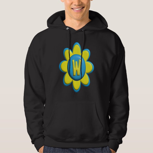 Monogram W  Colorful Flower Hoodie (Front)