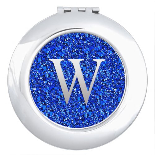 Monogram W druzy crystal _ Sapphire blue Mirror For Makeup