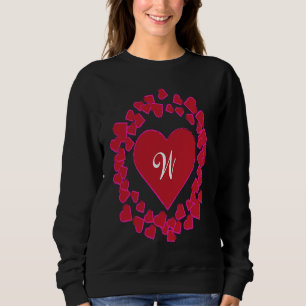 Monogram W  Heart Wreath Shape Sweatshirt