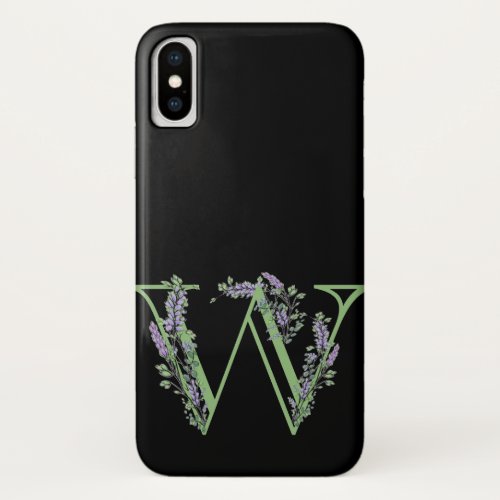 Monogram W Lavender Eucalyptus iPhone X Case