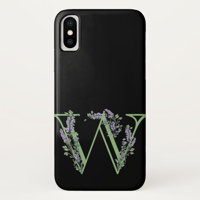 Monogram W Lavender Eucalyptus Case-Mate iPhone Case (Back)