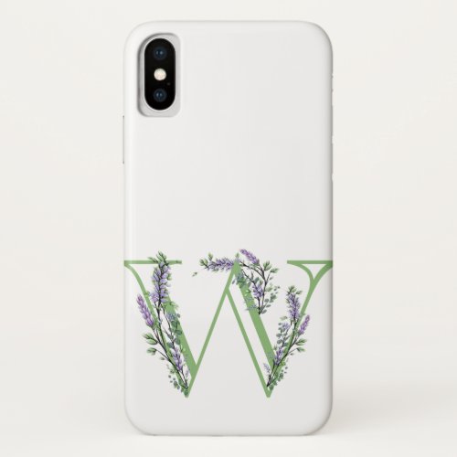 Monogram W Lavender Eucalyptus iPhone X Case