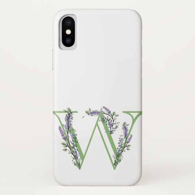 Monogram W Lavender Eucalyptus Case-Mate iPhone Case (Back)