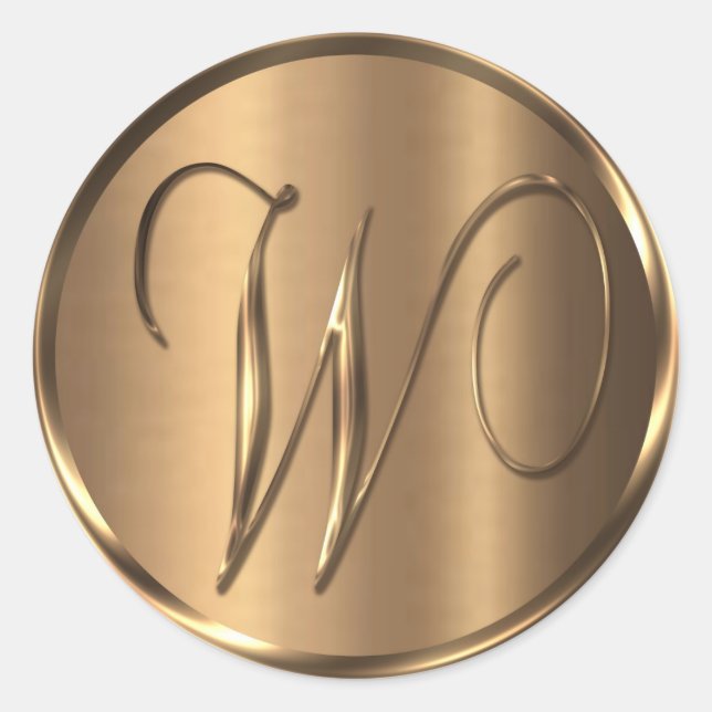 Monogram W NONMETALLIC Bronze Envelope Seal (Front)