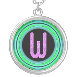 Monogram "W" Silver Plated Necklace