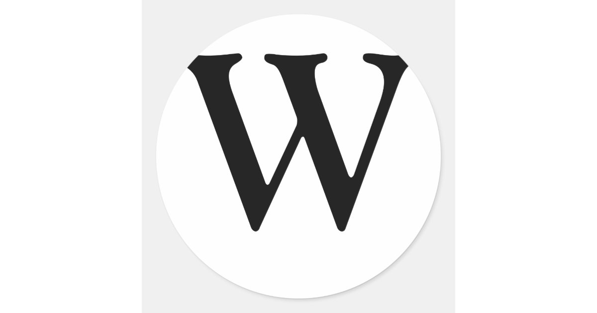 Monogram W Wedding Seal Sticker | Zazzle