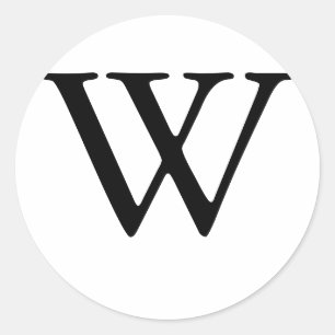 Monogram W Wedding Seal Sticker