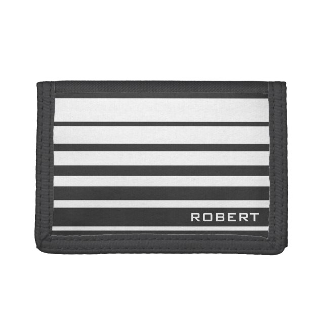 Monogram wallet for men | Custom sport stripes (Front)