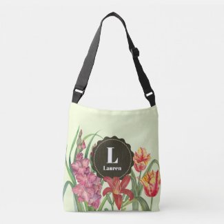 Monogram Warm Color Floral Spring Blooms