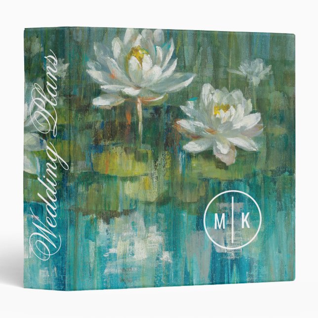 Monogram | Water Lily Pond 3 Ring Binder (Front/Spine)