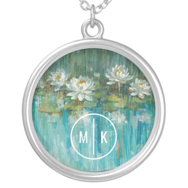 Monogram | Water Lily Pond Silver Plated Necklace (Front)