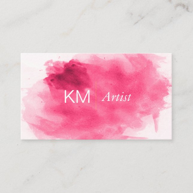 Monogram | Watercolor Artist Business Card (Front)