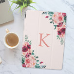 Monogram Watercolor Boho Pink Burgundy Floral iPad Air Cover<br><div class="desc">Enhance your iPad with a Monogram Watercolor Boho Pink Burgundy Rose Flowers cover,  designed for floral-loving boho enthusiasts. Personalize it today!</div>