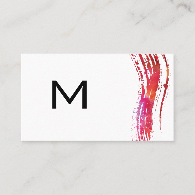 Monogram Watercolor brush Variation Business Card (Front)