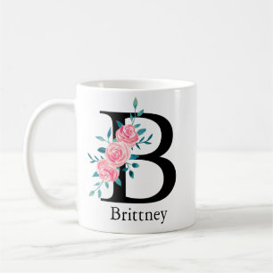 Monogram Watercolor Custom Single Letter B Coffee  Coffee Mug