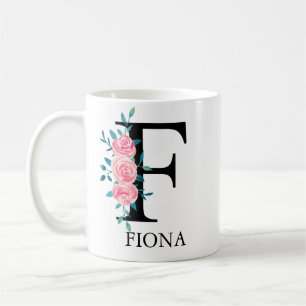 Monogram Watercolor Custom Single Letter F Coffee Mug