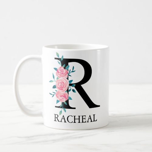 Monogram Watercolor Custom Single Letter R Coffee Mug