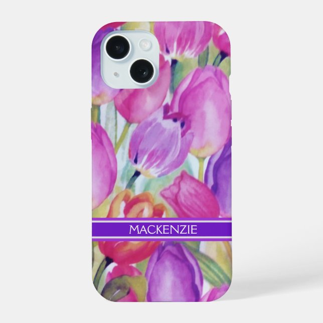 Monogram Watercolor Iphone Case (Back)
