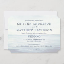 Monogram Watercolor Ocean Nautical Anchor Wedding Invitation