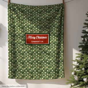 Monogram watercolor pastel green Xmas blanket