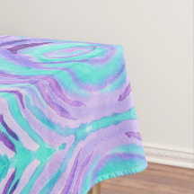 Monogram Watercolor Purple Turquoise Swirl Painted