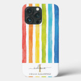 White Multicolor Monogram Protective iPhone Case