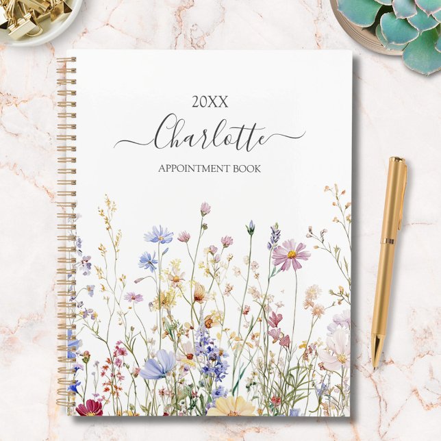 Monogram Watercolor Rustic Pretty Wildflower Field Planner (In situ)