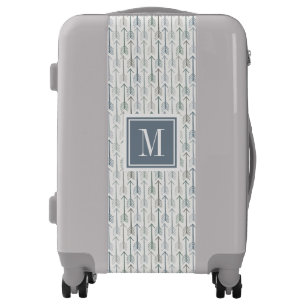 Monogram Watercolor Wanderlust Arrow Pattern Luggage