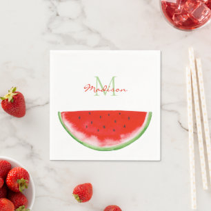 Monogram Watermelon Napkins