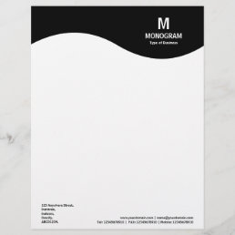 Monogram Wave - Black Letterhead