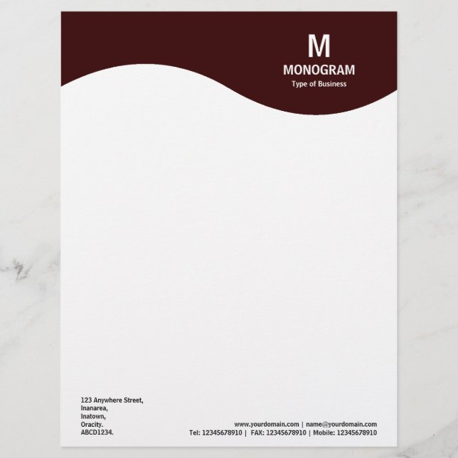 Monogram Wave - Dark Brown 330000 Letterhead (Front)