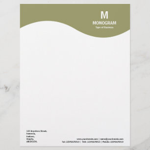 Monogram Wave - Green 999966 Letterhead