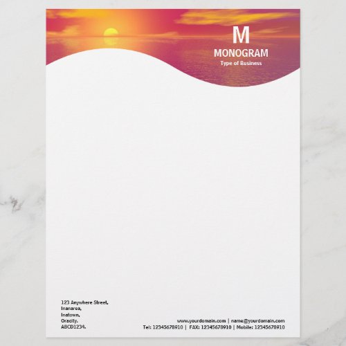 Monogram Wave _ Sunset Sunrise Letterhead