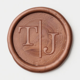Monogram Wax Seal   1" Diameter Sticker   Wedding 