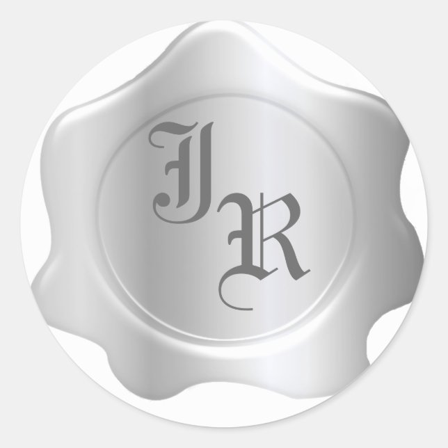 Monogram Wax Seal Wedding Stickers (Front)