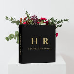 Monogram Wedding Album Classic Chic Minimal White 3 Ring Binder<br><div class="desc">Immerse yourself in the sophisticated allure of our Monogram Wedding Album Classic Chic Minimal White 3-ring binder, now enhanced with a touch of opulence in black and gold. This personalized guestbook beautifully captures the essence of your special day, featuring a classic monogram design with the initials of the bride and...</div>