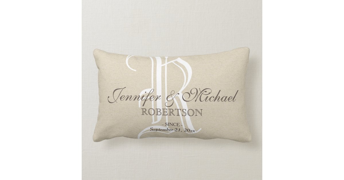 Monogram Wedding / Anniversary Pillow
