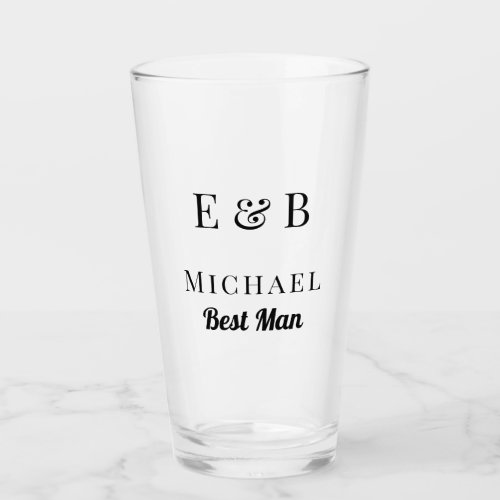 Monogram Wedding Best Man Gift Personalized Black Glass